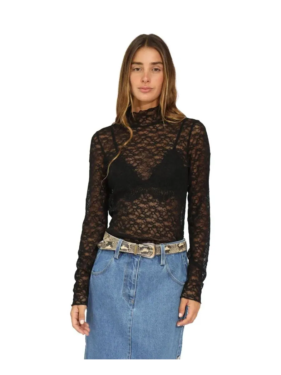 Кружевная блузка Fairy Girl Lace Top Belle & Bloom — изображение 1 из 5, черный