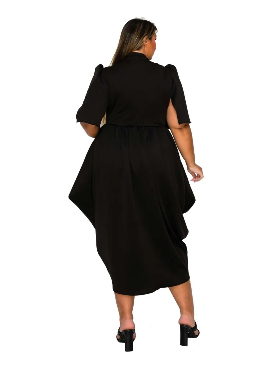 Платье Aesira Tulip Hem Pocket Dress больших размеров L I V D — изображение 3 из 3, черный