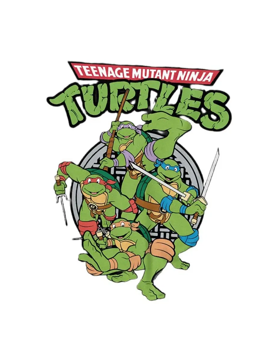 Футболка с принтом TMNT Group Teenage Mutant Ninja Turtles — изображение 3 из 3, черный