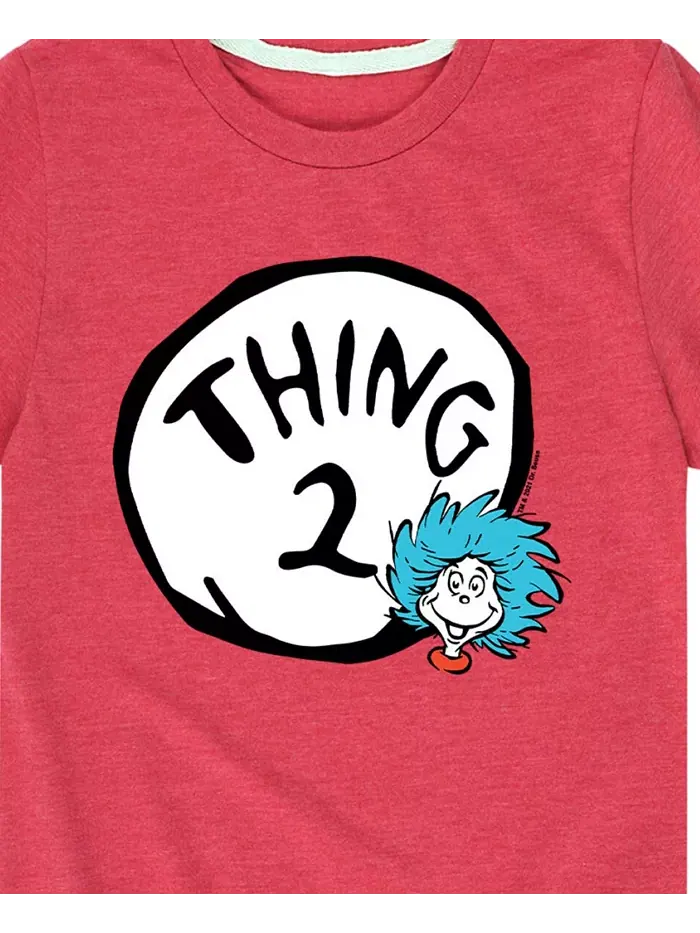 Футболка с принтом Thing 2 для мальчиков Dr. Seuss — изображение 3 из 3, красный