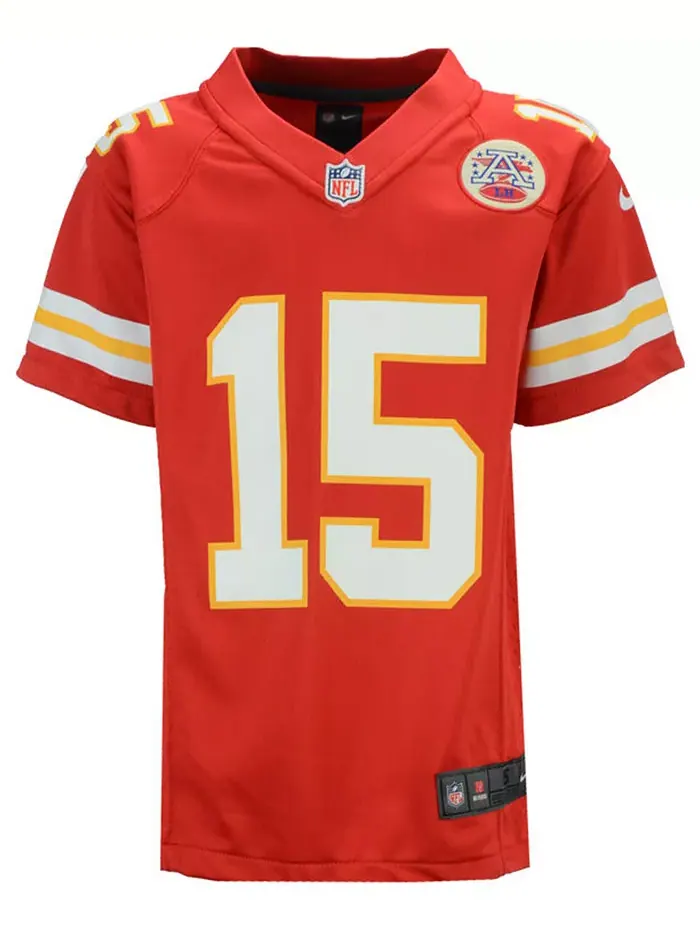 Игровая футболка Pat Mahomes Kansas City Chiefs, для старших мальчиков (8-20) Nike — изображение 2 из 4, красный