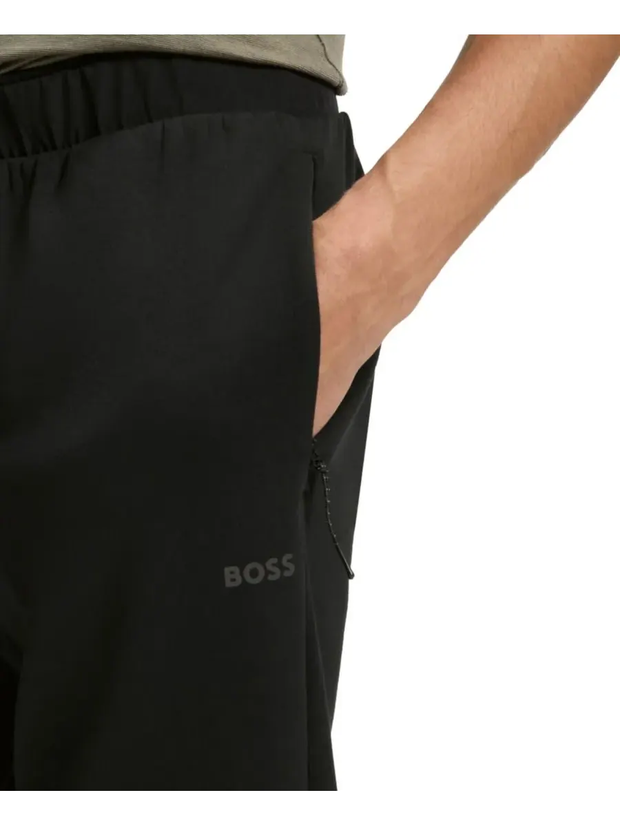 Мужские спортивные брюки прямого кроя со светоотражающими элементами Hugo Boss — изображение 6 из 6, черный