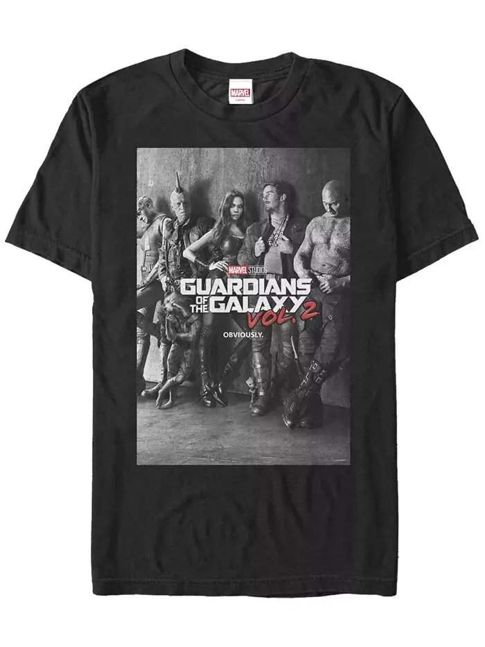 Мужская футболка Guardians 2 Group с коротким рукавом и круглым вырезом Fifth Sun — изображение 1 из 1, черный
