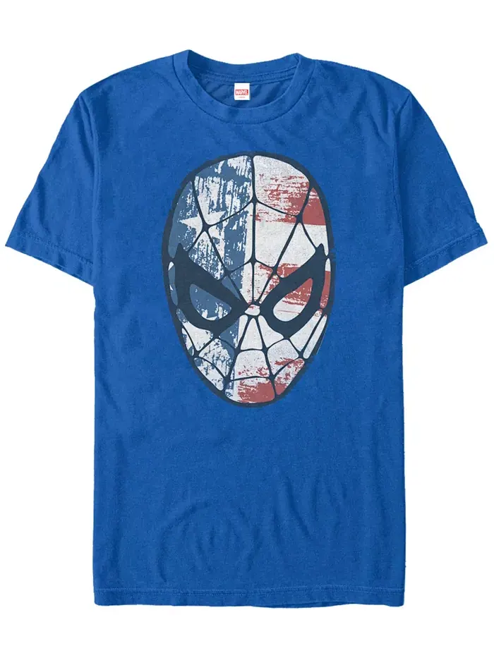 Футболка с коротким рукавом Marvel Men's Comic Collection Patriotic Spider-Man Fifth Sun — изображение 1 из 1, королевский