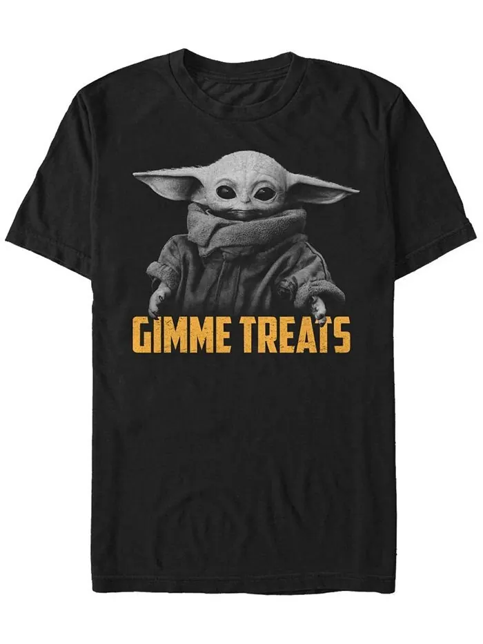 Мужская футболка с коротким рукавом Star Wars Mandalorian Gimmie Treats Fifth Sun — изображение 1 из 1, черный