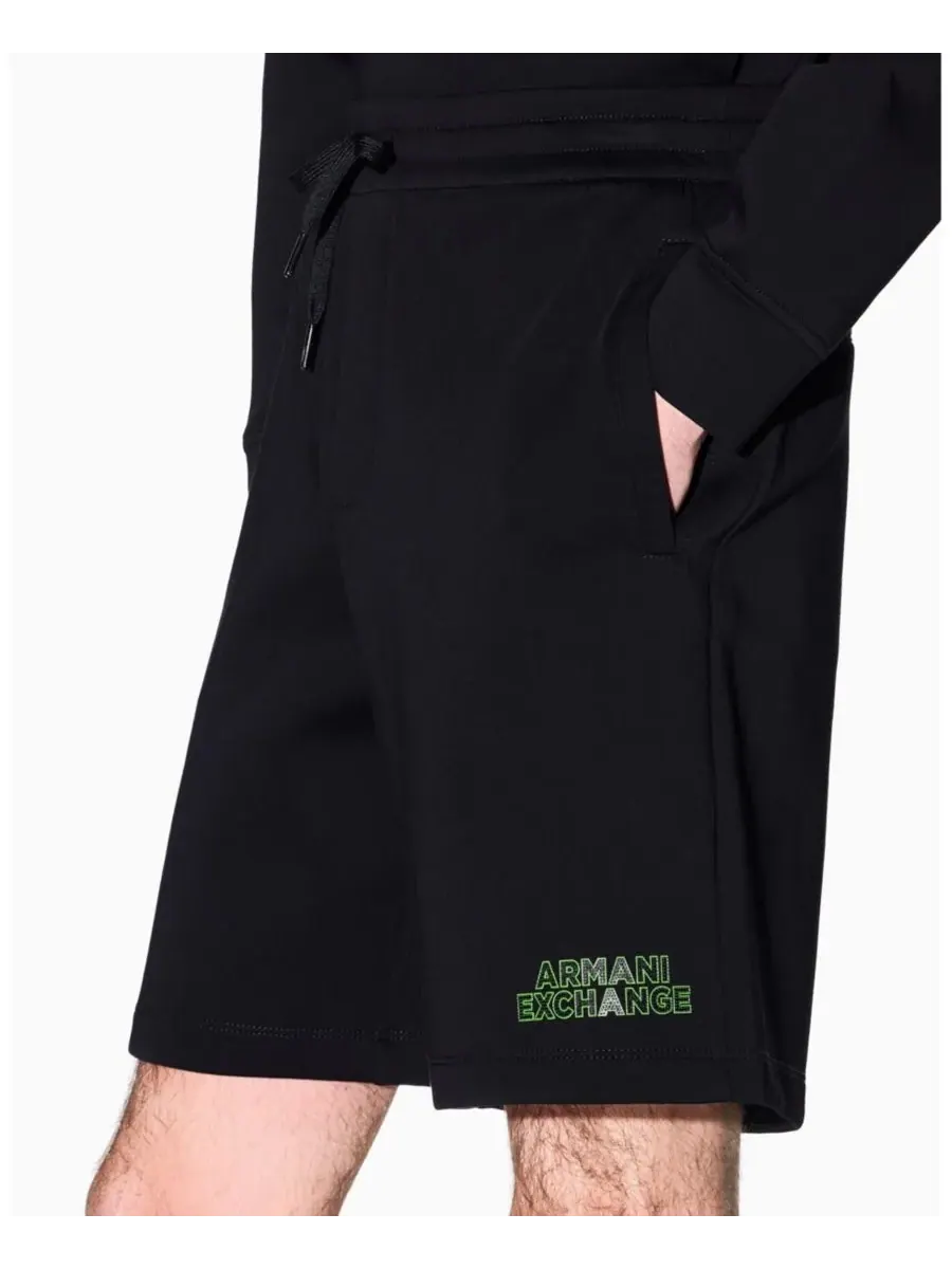 Мужские флисовые шорты с логотипом Elevated A|X Armani Exchange — изображение 2 из 5, черный