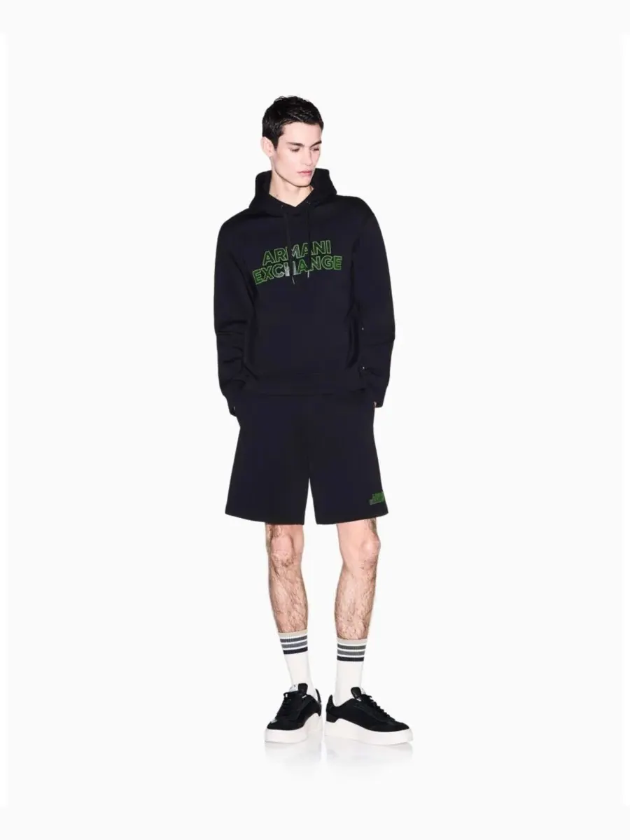 Мужские флисовые шорты с логотипом Elevated A|X Armani Exchange — изображение 4 из 5, черный