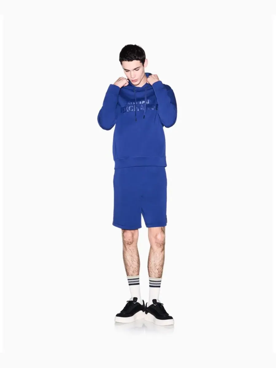 Мужские флисовые шорты с логотипом Elevated A|X Armani Exchange — изображение 4 из 5, синий
