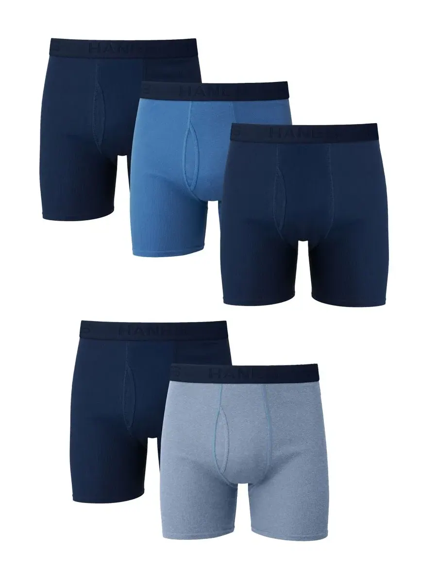 Мужские боксеры Ultimate Stretch-Fit, комплект из 5 штук Hanes — изображение 1 из 7, серый