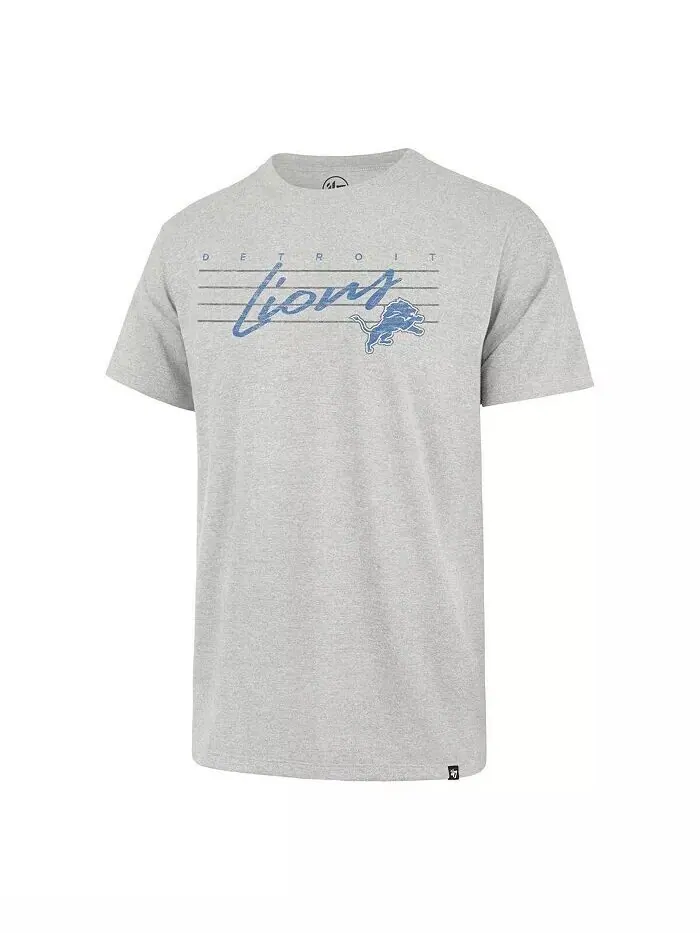 Мужская серая футболка с эффектом потертости Detroit Lions Downburst Franklin '47 Brand — изображение 3 из 3, серый
