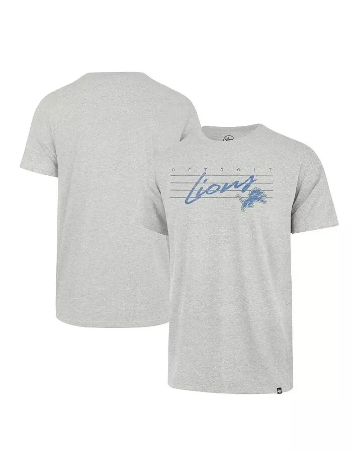 Мужская серая потертая футболка Detroit Lions Downburst Franklin '47 Brand — изображение 1 из 3