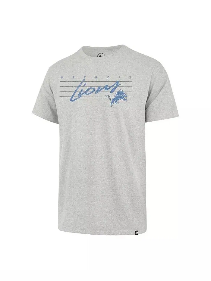 Мужская серая потертая футболка Detroit Lions Downburst Franklin '47 Brand — изображение 3 из 3
