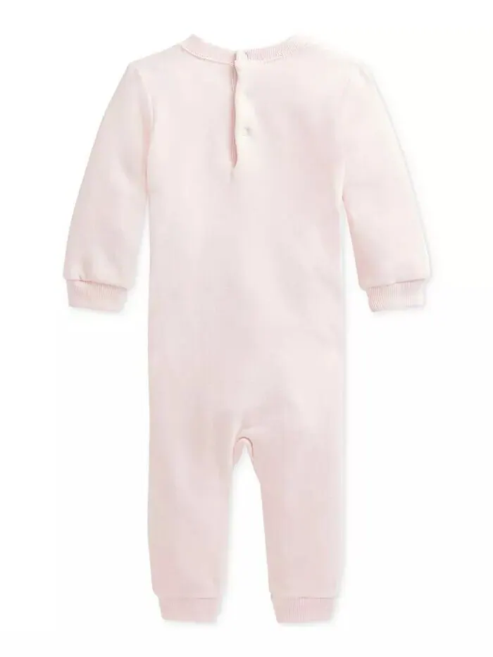 Легкий флисовый комбинезон Baby Polo Bear Polo Ralph Lauren — изображение 2 из 2, розовый