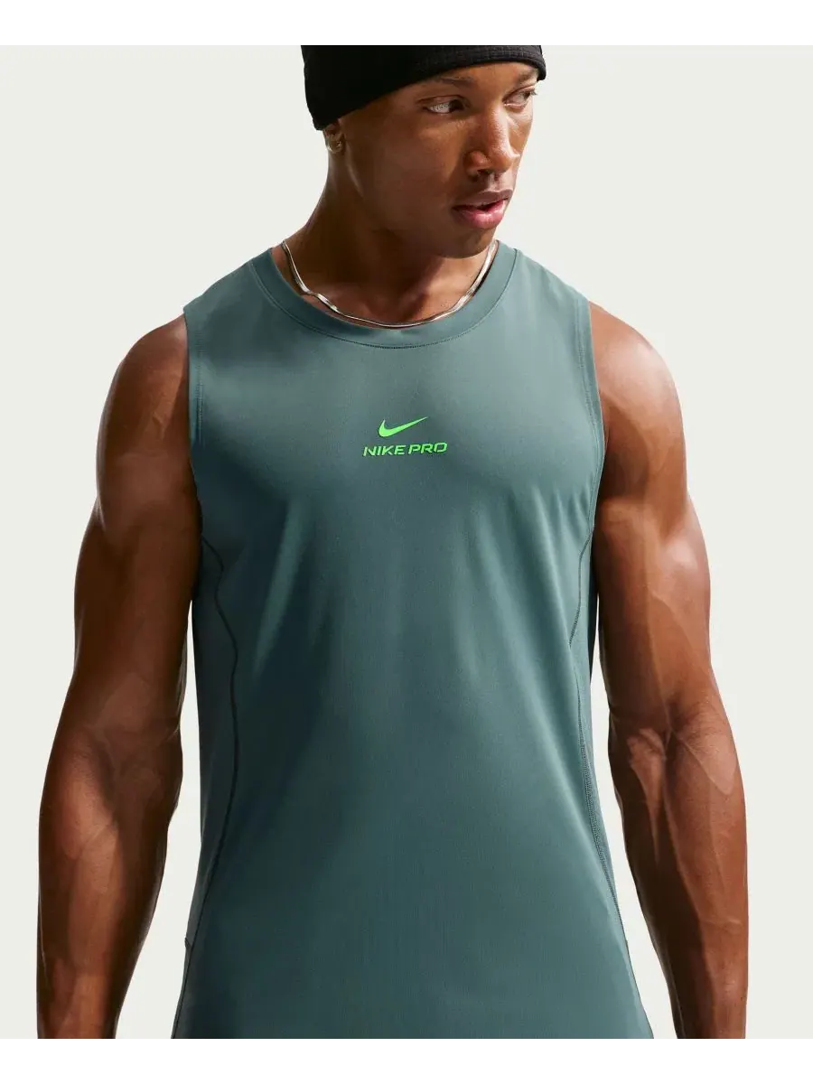 Тренировочная майка Pro Men's Dri-FIT Nike — изображение 2 из 6, зеленый