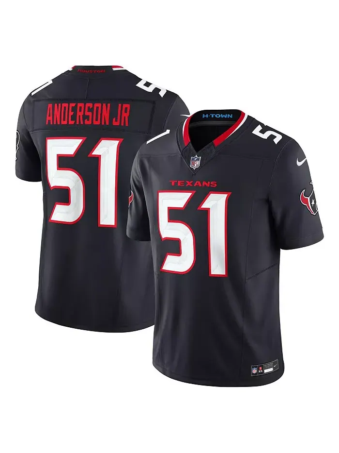 Футболка Houston Texans Vapor F.U.S.E. Limited для мужчин Nike Will Anderson Jr Fanatics — изображение 1 из 3, темно-синий