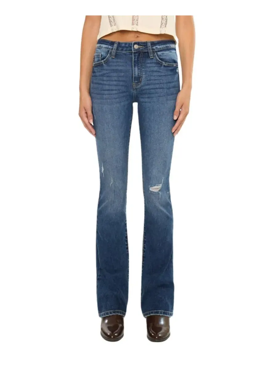 Джинсы скинни-клеш с высокой посадкой Brooklyn High Rise Skinny Bootcut KanCan Essential