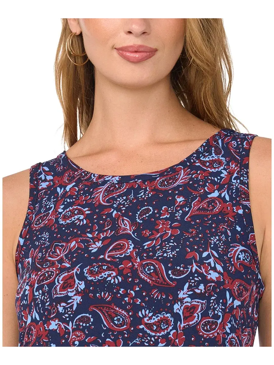 Макси-платье с принтом пейсли и рукавом 3/4, модель Paisley Maxi 3/4-Sleeve Dress Vince Camuto — изображение 3 из 4