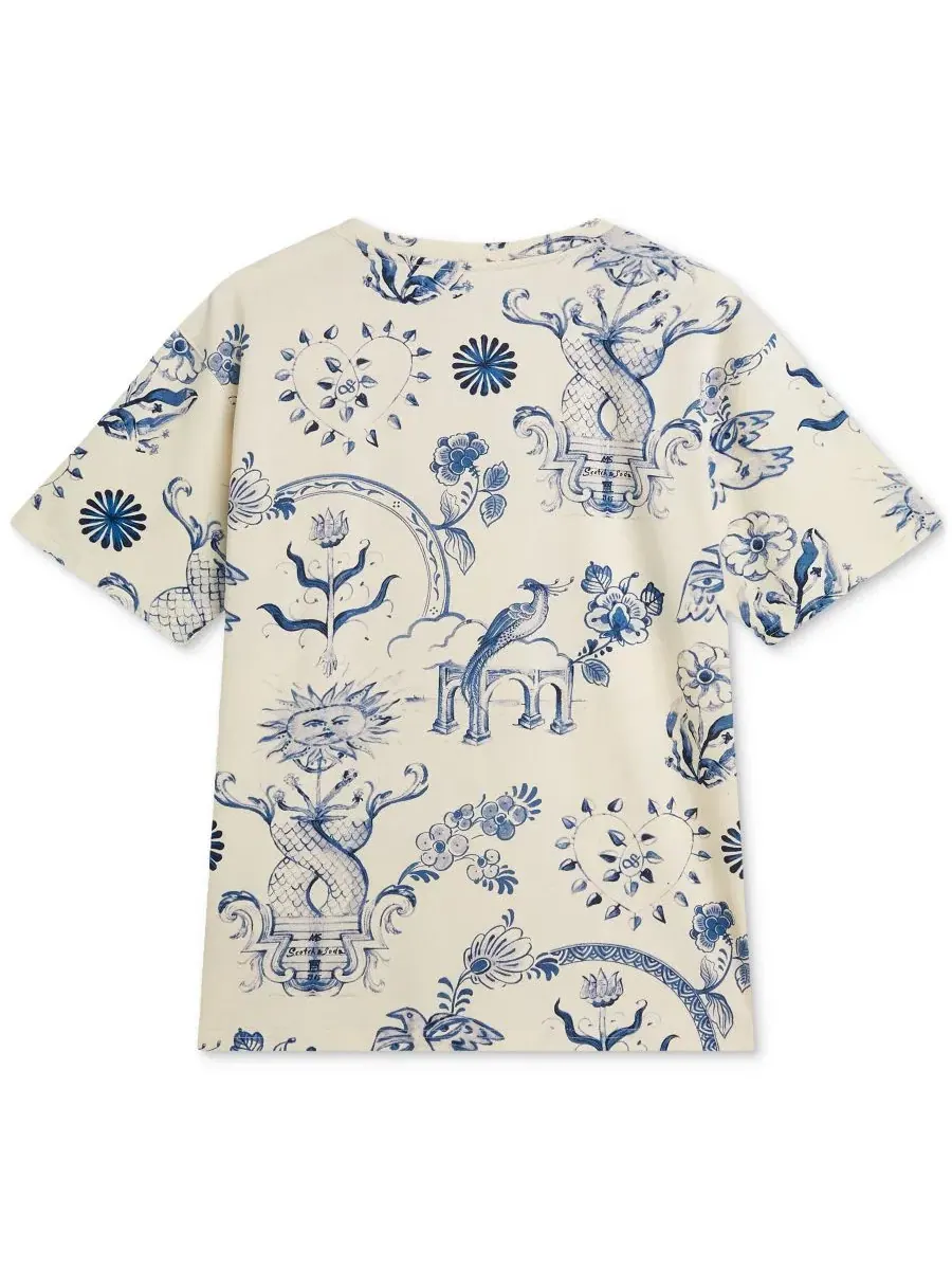 Футболка с принтом Delft Tiles, Scotch & Soda — изображение 6 из 6, синий
