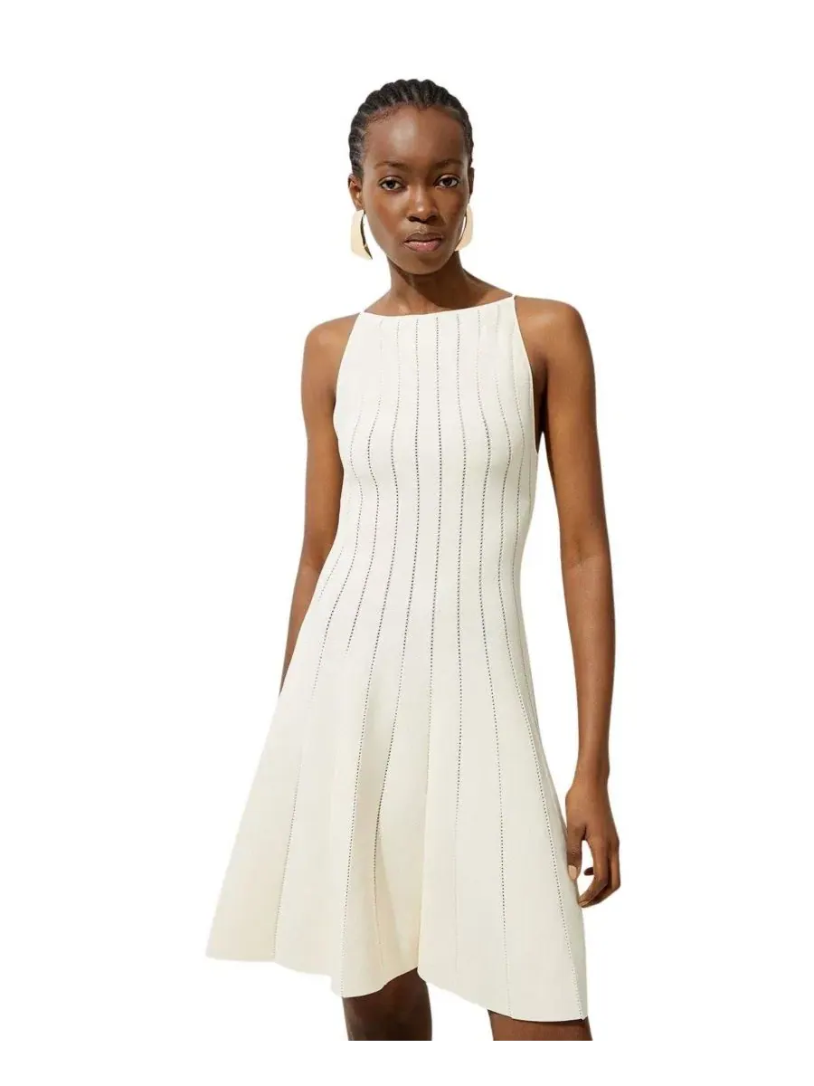 Платье мини с прозрачной деталью Karen Millen — изображение 1 из 4, бежевый