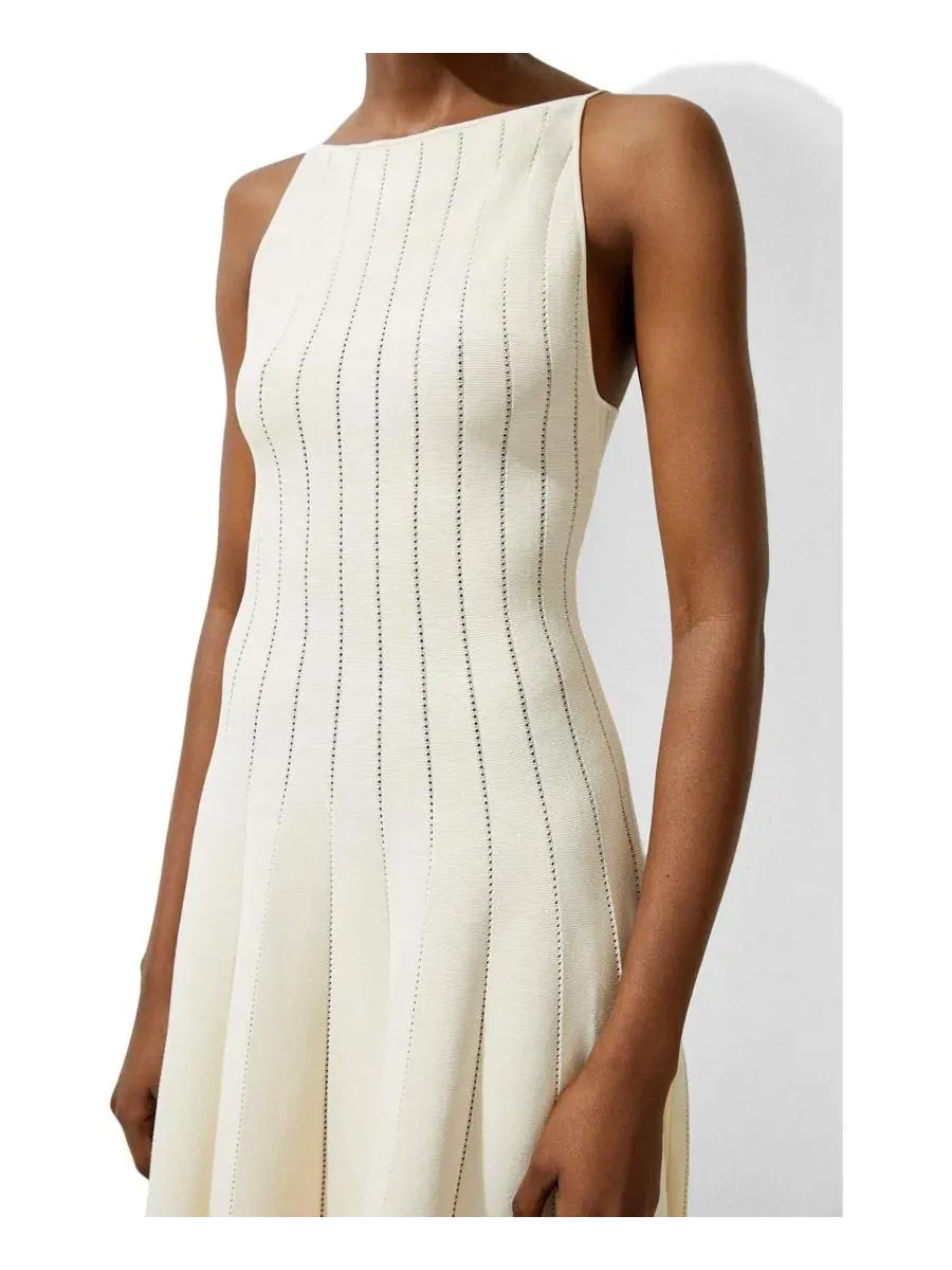 Платье мини с прозрачной деталью Karen Millen — изображение 2 из 4, бежевый