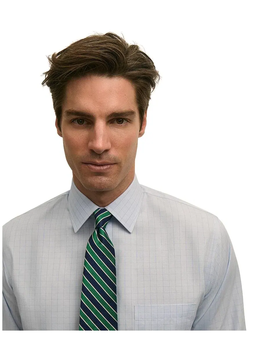 Рубашка с воротником кент и длинным рукавом B By Brooks Brothers — изображение 2 из 3, синий
