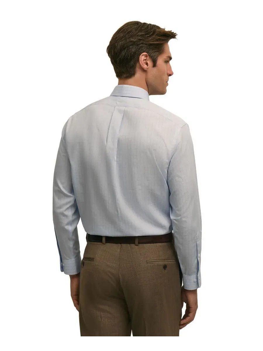 Рубашка с воротником кент и длинным рукавом B By Brooks Brothers — изображение 3 из 3, синий