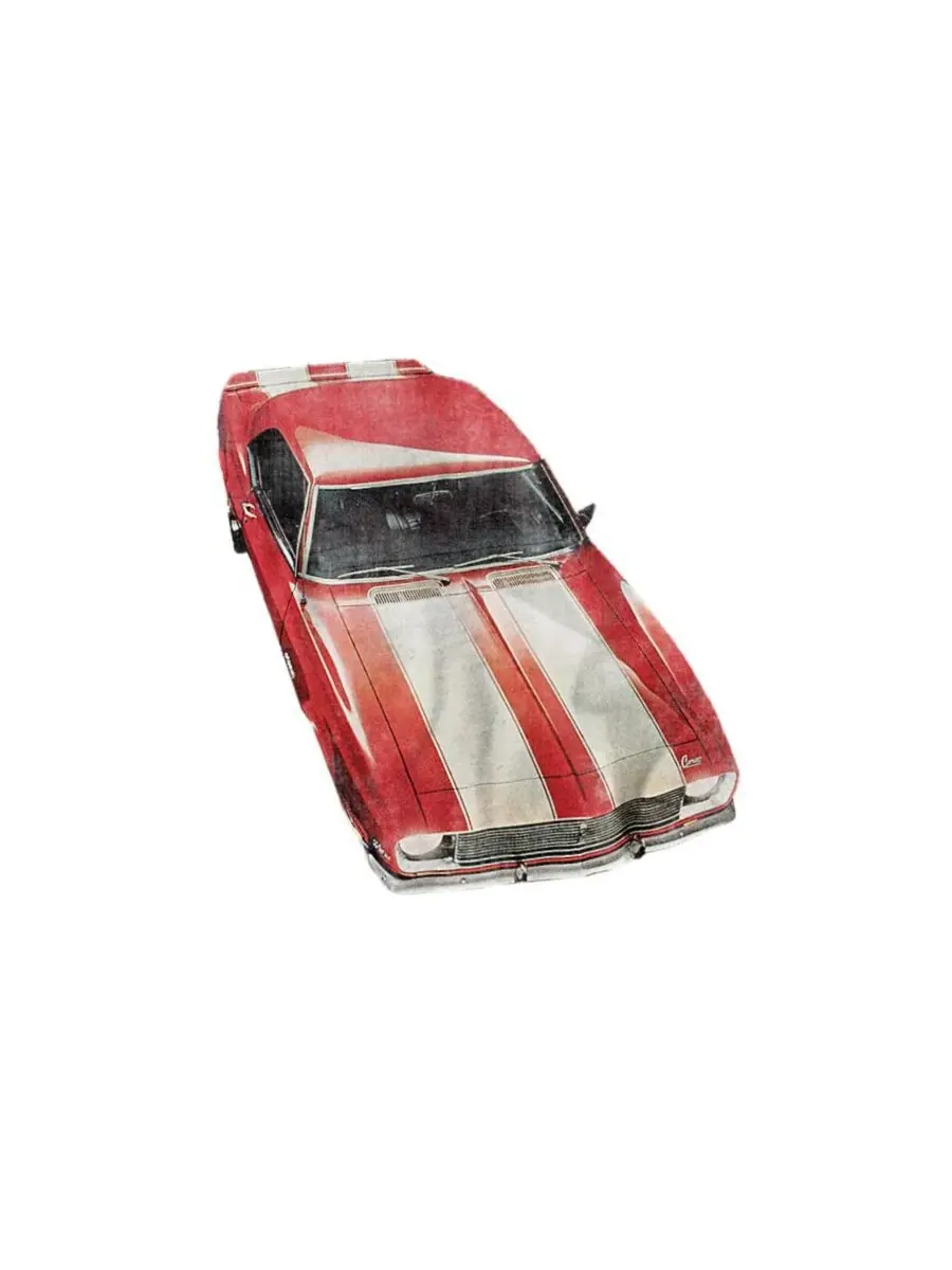 Футболка с принтом Chevrolet Camaro Z28 Corvette — изображение 2 из 3, белый