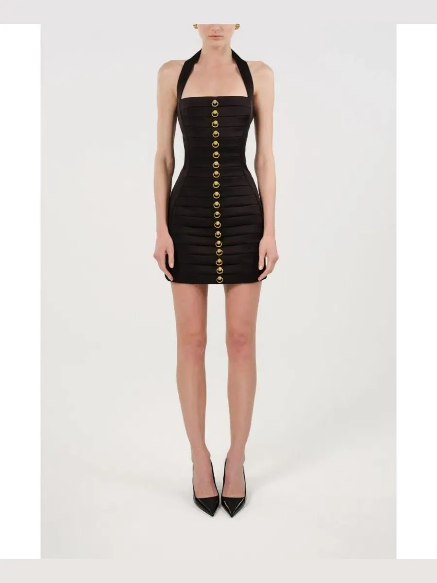 Платье мини с плиссировкой и украшением, модель Pleated Detail Embellished NOCTURNE