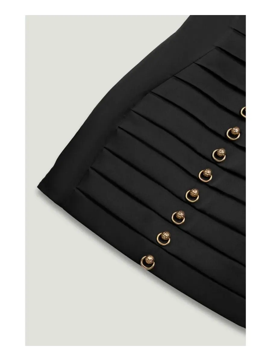Платье мини с плиссировкой и украшением, модель Pleated Detail Embellished NOCTURNE — изображение 7 из 7, черный