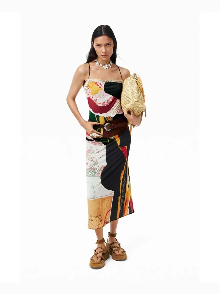 Платье с принтом, без рукавов Desigual