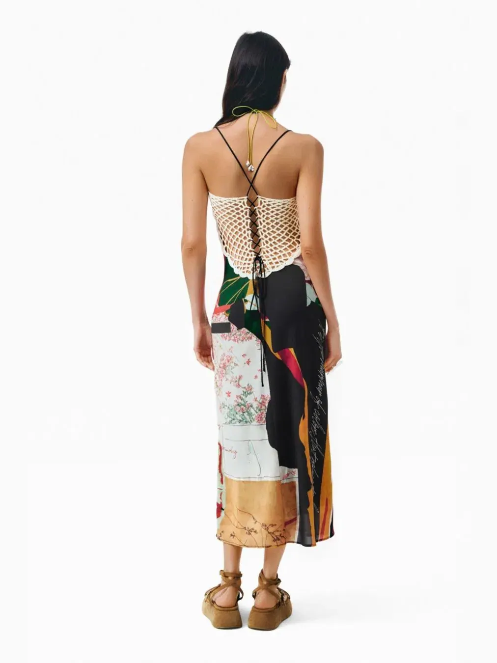 Платье с принтом, без рукавов Desigual — изображение 5 из 5, черный