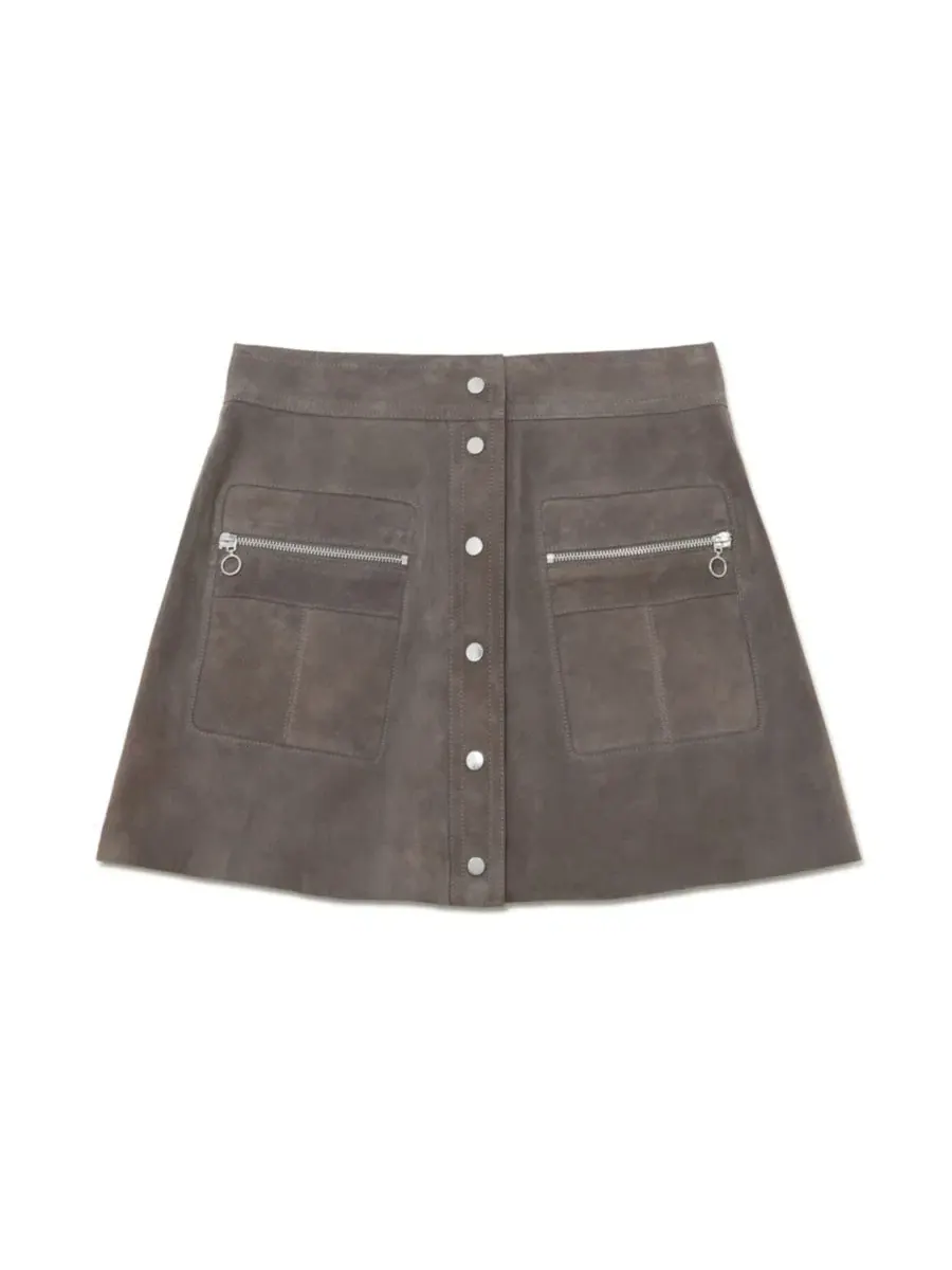 Юбка-трапеция Tia Mini A-Line High-Waisted REISS — изображение 4 из 5, серый