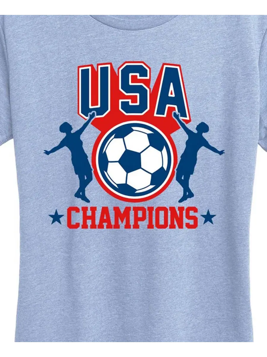 Футболка с принтом USA Soccer Champions Plus Size Hybrid Apparel — изображение 3 из 3, синий