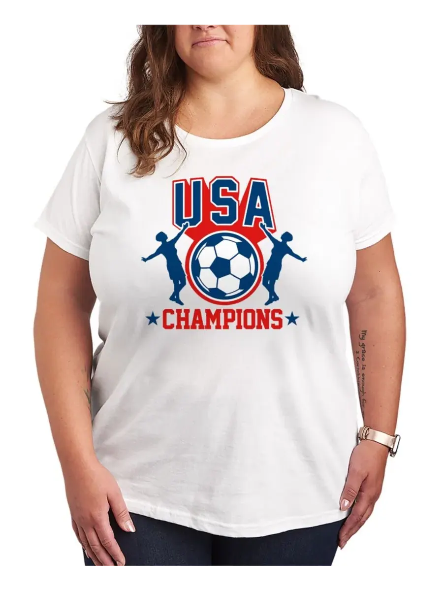 Футболка женская с принтом USA Soccer Champions Hybrid Apparel — изображение 1 из 3, белый