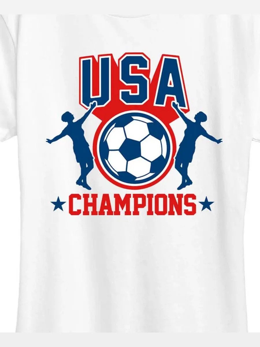 Футболка женская с принтом USA Soccer Champions Hybrid Apparel — изображение 3 из 3, белый