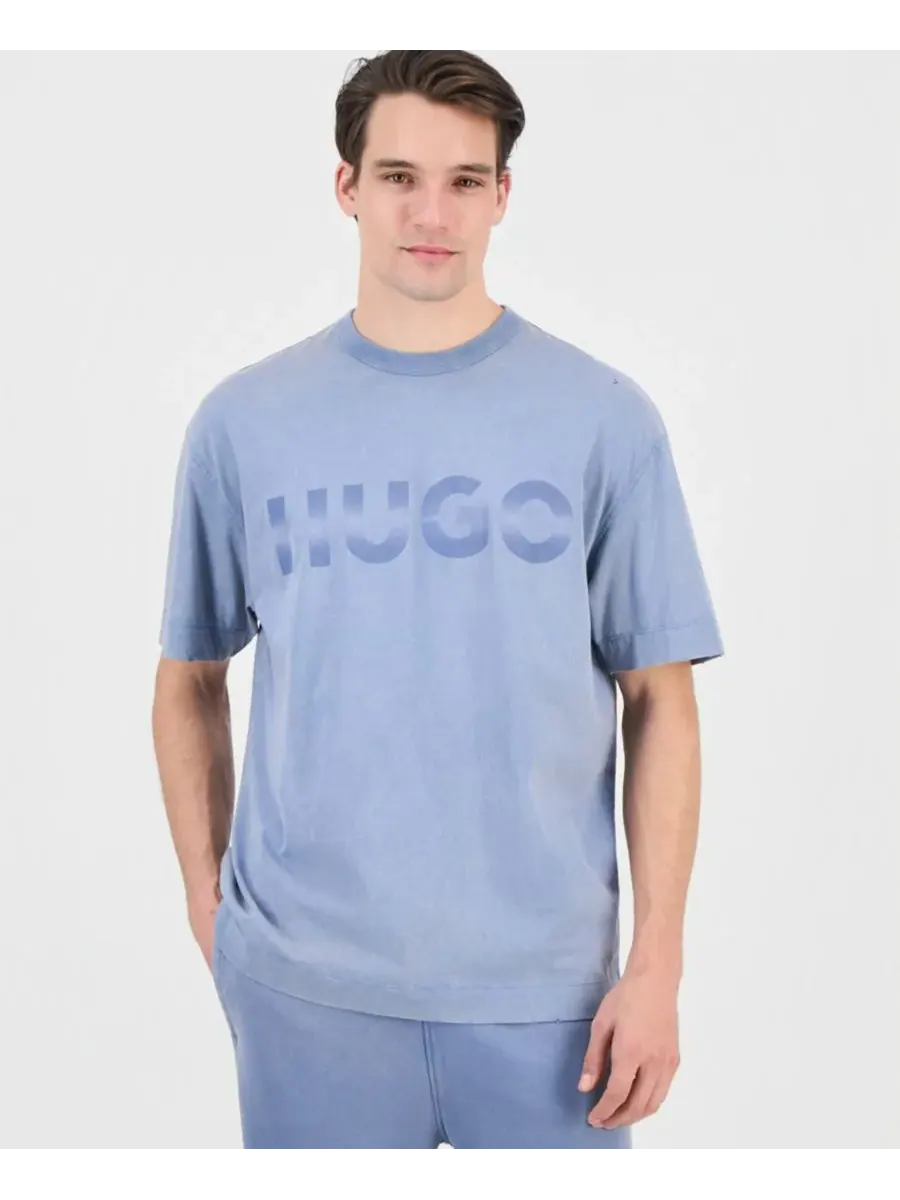 Мужская футболка Nenzye с коротким рукавом и круглым вырезом, с логотипом Hugo Boss