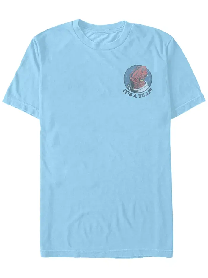Футболка с карманом Star Wars Men's Admiral Ackbar, короткий рукав Fifth Sun — изображение 1 из 1, светлый синий