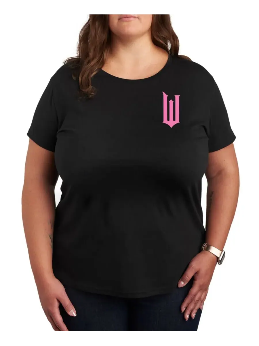 Футболка с графическим принтом "Vicked All About Plus Size" для полных женщин Hybrid Apparel — изображение 1 из 3, черный