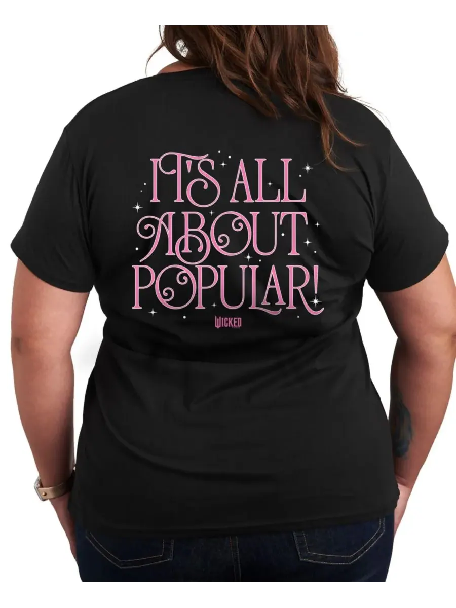 Футболка с графическим принтом "Vicked All About Plus Size" для полных женщин Hybrid Apparel — изображение 2 из 3, черный