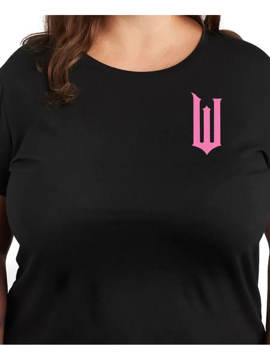 Футболка с графическим принтом "Vicked All About Plus Size" для полных женщин Hybrid Apparel — изображение 3 из 3, черный