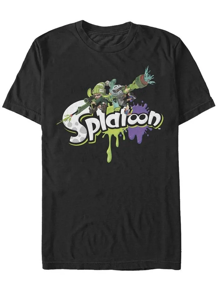 Мужская футболка с коротким рукавом и логотипом Nintendo Splatoon Paint Fifth Sun — изображение 1 из 1, черный