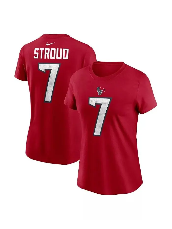 Женская футболка CJ Stroud Red Houston Texans с именем и номером игрока Nike — изображение 1 из 3