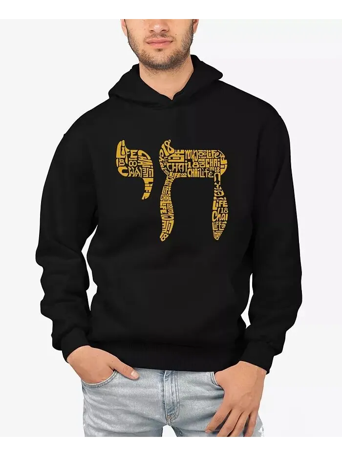 Chai - Мужская толстовка с капюшоном Word Art LA Pop Art — изображение 1 из 8, черный