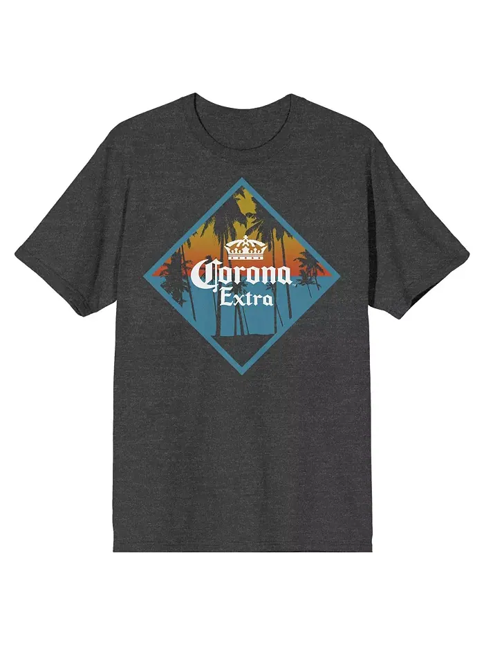 Мужская футболка Extra Logo Charcoal Heather — S Corona — серый