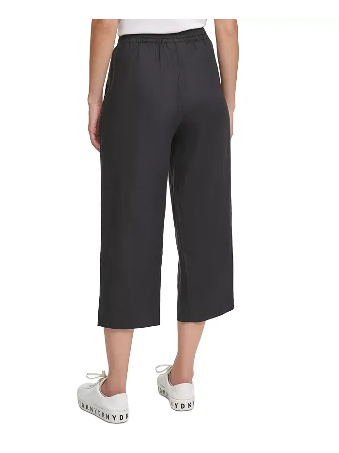 Широкие брюки на резинке DKNY — изображение 2 из 3, черный