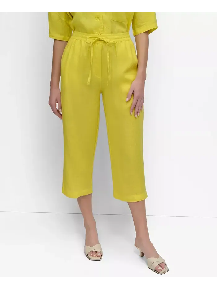 Широкие брюки на резинке DKNY — изображение 3 из 8, белый