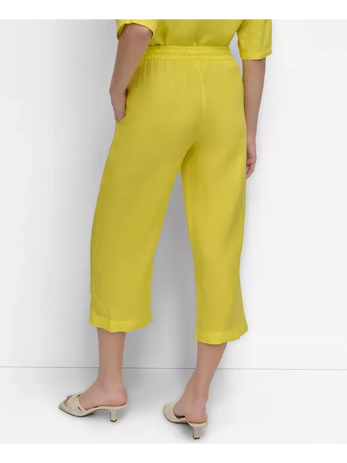 Широкие брюки на резинке DKNY — изображение 4 из 8, белый