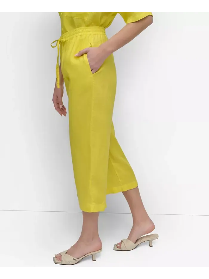 Широкие брюки на резинке DKNY — изображение 5 из 8, белый