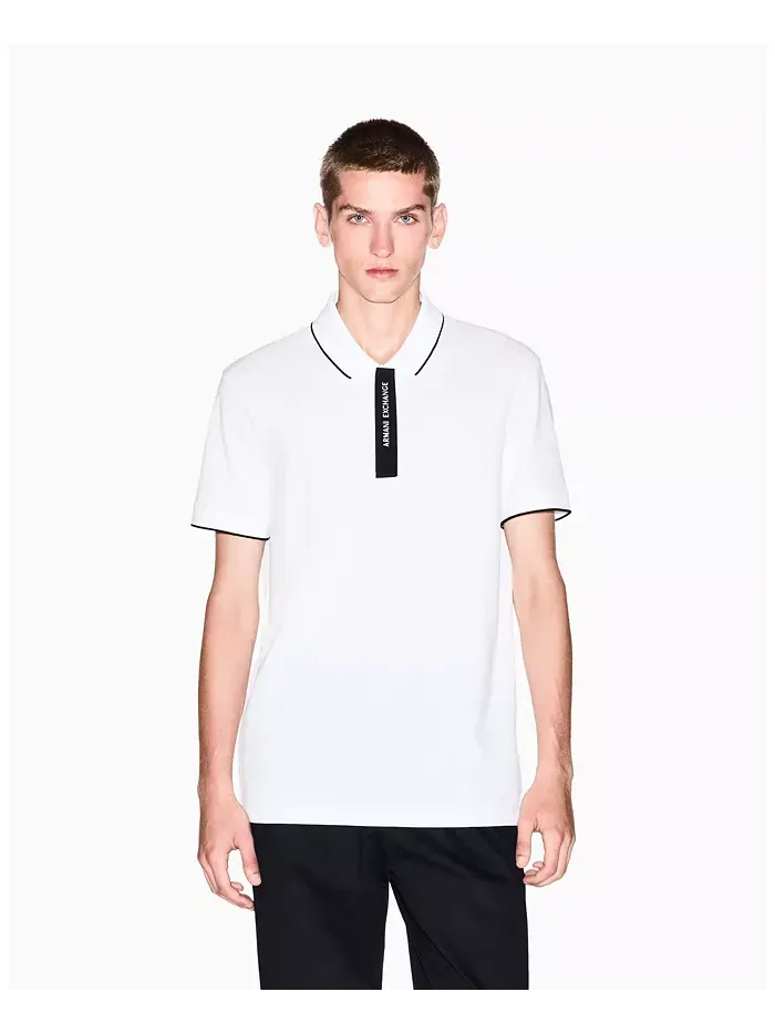 Мужская поло с логотипом из репсовой ленты A|X Armani Exchange
