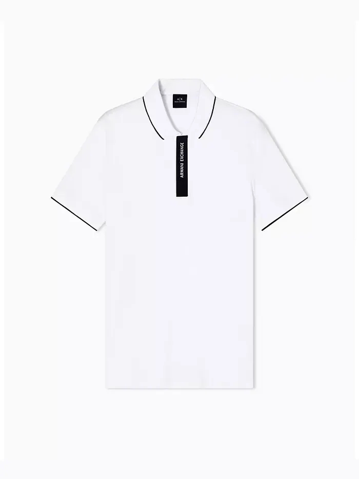 Мужская поло с логотипом из репсовой ленты A|X Armani Exchange — изображение 5 из 5, бежевый/бежевый